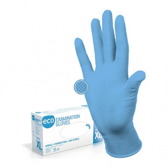 Перчатки ECO ExaminationGloves XS(5-6) НИТРИЛОВЫЕ, нестерильные, без пудры, ГОЛУБЫЕ, 200шт. HELIOMED в интернет-магазине ФАРМГЕОКОМ!