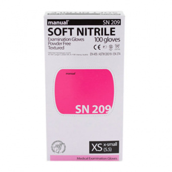 Перчатки MANUAL SN 209, размер S(6-6.5), смотровые, розовые, НИТРИЛОВЫЕ в интернет-магазине ФАРМГЕОКОМ!