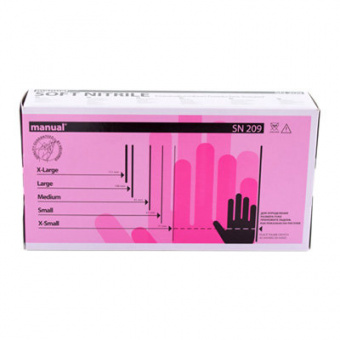 Перчатки MANUAL SN 209, размер M(7-8), смотровые, розовые, НИТРИЛОВЫЕ в интернет-магазине ФАРМГЕОКОМ!
